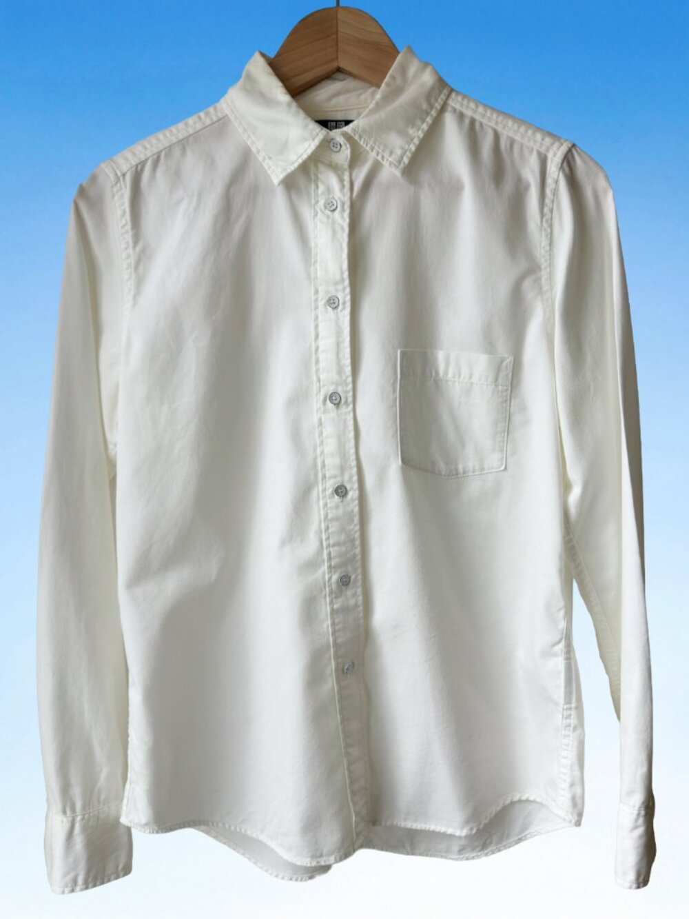 Uniqlo White Button Down Blouse, Sz S